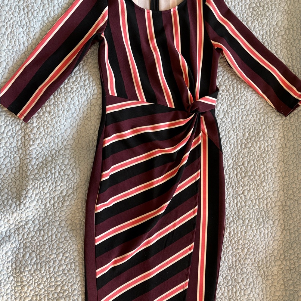 Socialite Striped Burgundy and Black Women's Dress